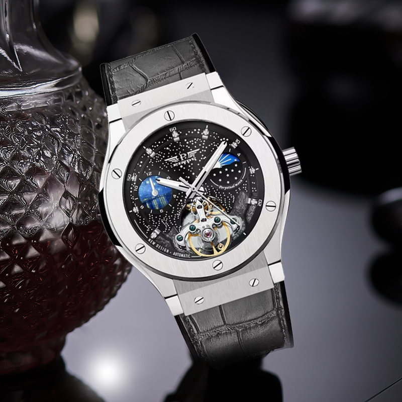 Moonphase Complication Watch - PINDU Design Luxe Merk Mechanische Herenhorloges