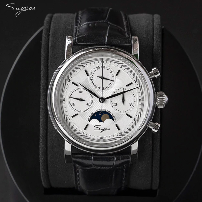 Moonphase Complication Watch - Sugess Herenhorloge Origineel uurwerk ST1908 Mechanische