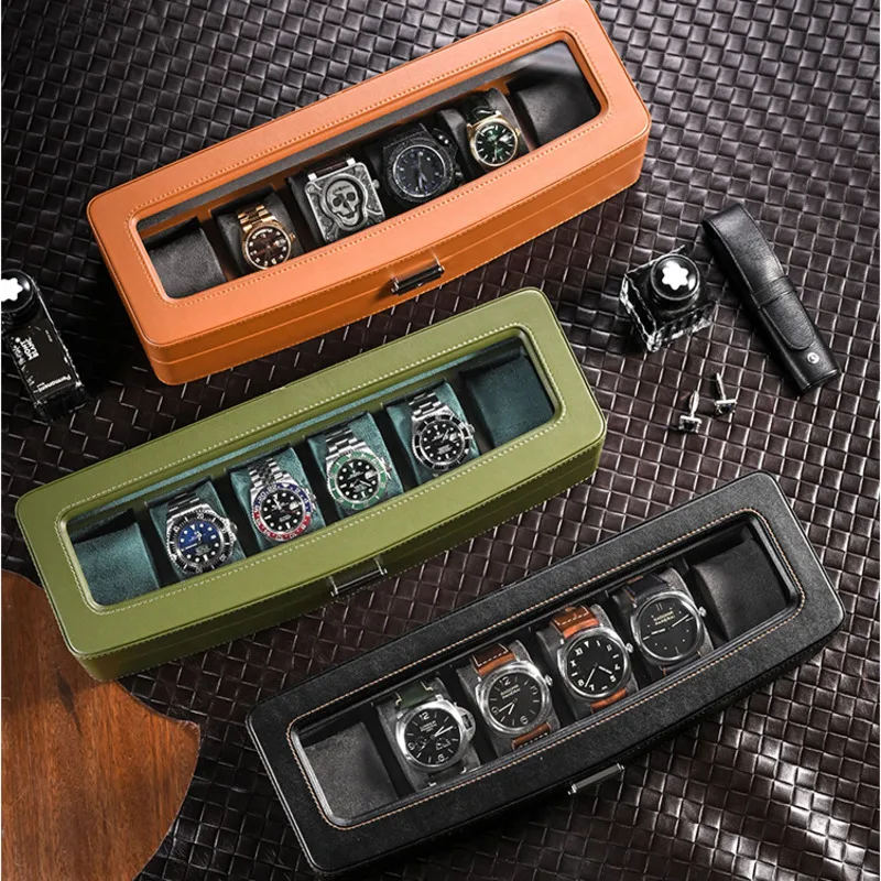 Luxury Watch Collection Box - Lichte luxe lederen horloge-organizerdoos Hoogwaardige horloge-sieradencollectiekoffer,