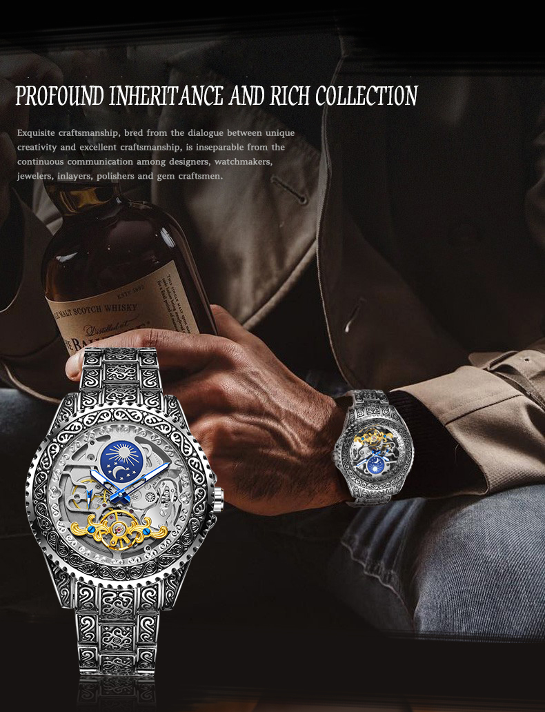 Forsining Luxe Transparant Ske - Moonphase Complication Watch recensie en prijs