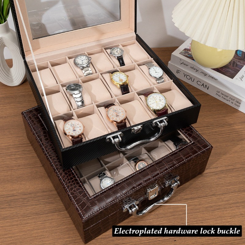 Retro horloge-opbergdoos Leder - Luxury Watch Collection Box recensie en prijs