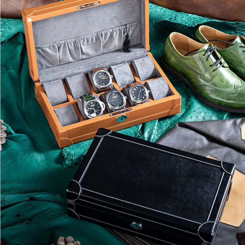 Lichte luxe lederen horloge-or - Luxury Watch Collection Box recensie en prijs