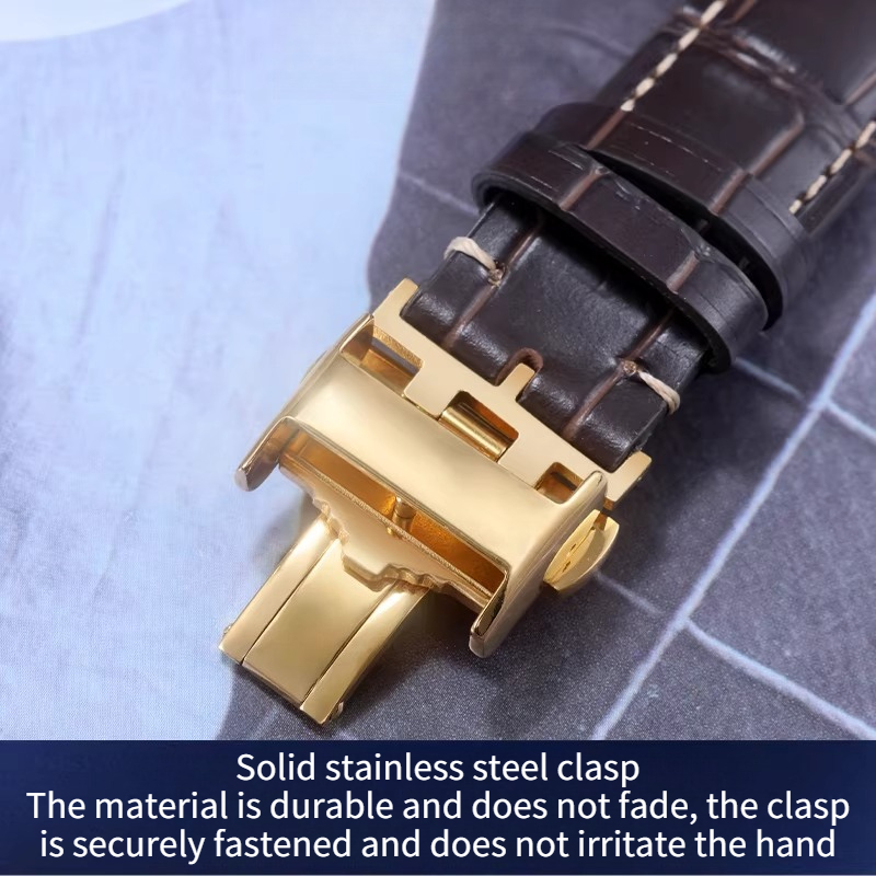 Echt lederen horlogeband voor  - Moonphase Complication Watch recensie en prijs