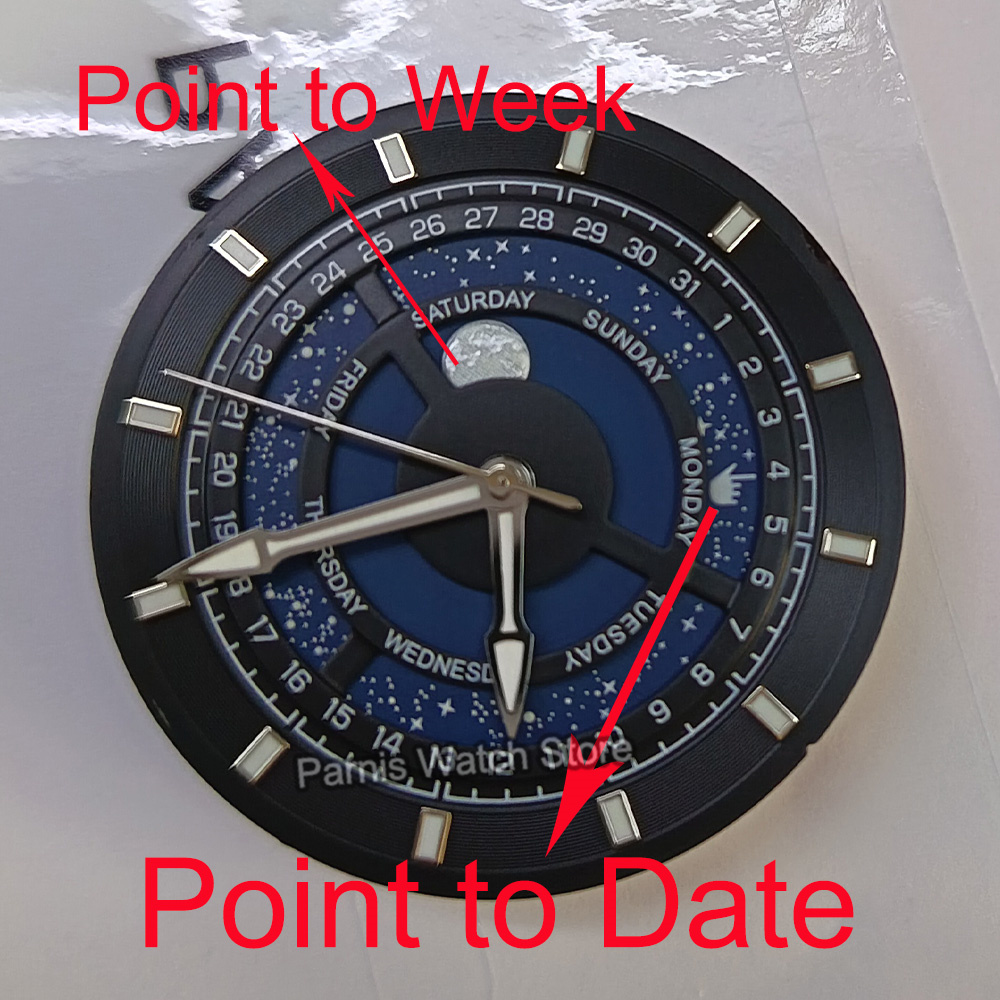 42 mm Parnis blauwe romantisch - Guilloché Dial Watch recensie en prijs