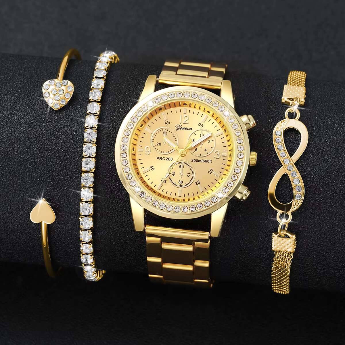 4 stks/set luxe strass damesho - Luxury Watch Travel Case recensie en prijs